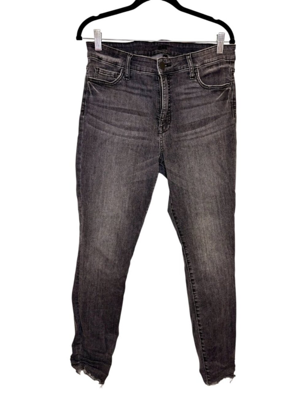 Kut from the Kloth Charcoal Fab Ab Ankle Skinny Jeans Raw Hem Size 10